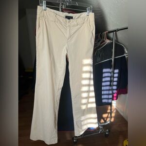 Banana Republic Cream Flare Stretch Trousers Size 6